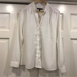 Banana Republic Women Sz S White Clean Girl Blouse Classic Layering Minimalist